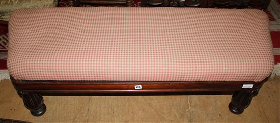 Large upholstered mahogany window seat